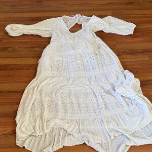 White Eyelet Maxi Dress Free People